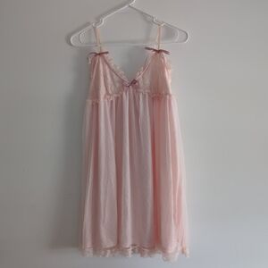 Ank Rouge Tulle Pink Lace Nightgown Dress